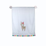 Polkas & Stripes Llama White Bath Towel
