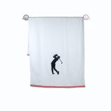 Polkas & Stripes Golf White Bath Towel
