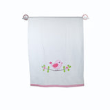 Polkas & Stripes Bird White Bath Towel