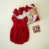 Pure Cloth Christmas Edition Red Heart Newborn Gift Hamper | Baby Girl
