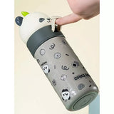 Little Surprise Box,Grey Panda Head Stainless Steel Thermos Water Bottle, 350 ml