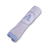 Polkas & Stripe Alphabet Blue White Hand Towel