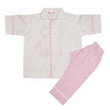 Polkas & Stripes Pink Elephant White Night Suit