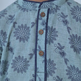 The Plum Bum Blue Threadwork Kurta Set