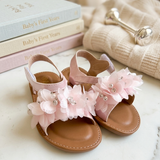 Ninobello Pink Flower Applique Sandals