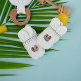 White Bunny Bootie Embroidered