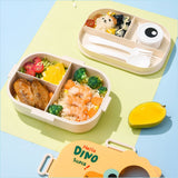 Little Surprise Box,Orange Big Eye Dino 2 decker Lunch Box for Kids