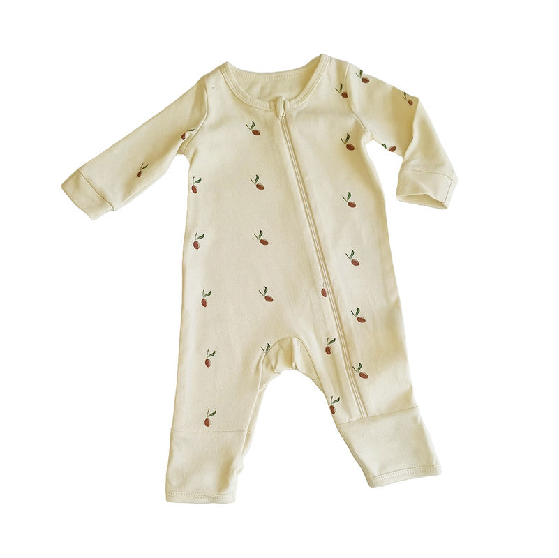 Red Olea Organic Zipup Sleepsuit