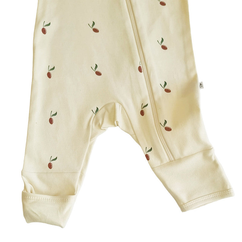 Red Olea Organic Zipup Sleepsuit