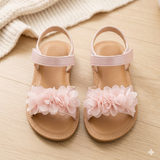 Ninobello Pink Flower Applique Sandals
