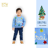 Boys Customised Christmas Sweater - Sky