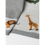 Favori Baby Blanket Jungle Safari Design With 3D Elements, 100% Cotton Knitted
