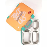 Little Surprise Box,Orange Travel theme Stainless Steel Tiffin/Lunch Box for Kids and Adults