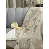 Favori Cotton Knitted Unicorn Design Blanket With Sherpa For Kids