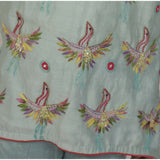 Little Awadh Sea Blue Flamingo Embroidered Set