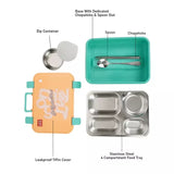 Little Surprise Box,Orange Travel theme Stainless Steel Tiffin/Lunch Box for Kids and Adults