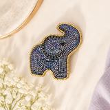 Little Pink Llama Elephant-Hair Clip-Grey
