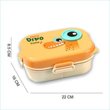 Little Surprise Box,Orange Big Eye Dino 2 decker Lunch Box for Kids