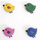 Little Pink Llama Bird-Hair Clip-Yellow