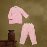 Casa Ninos Pink Embroided Kurta With Pants