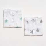 Aariro Muslin Jabla set - Mint Smiley Star (2 Pcs)