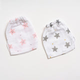 Aariro Muslin Shorts - Peach Smiley Star