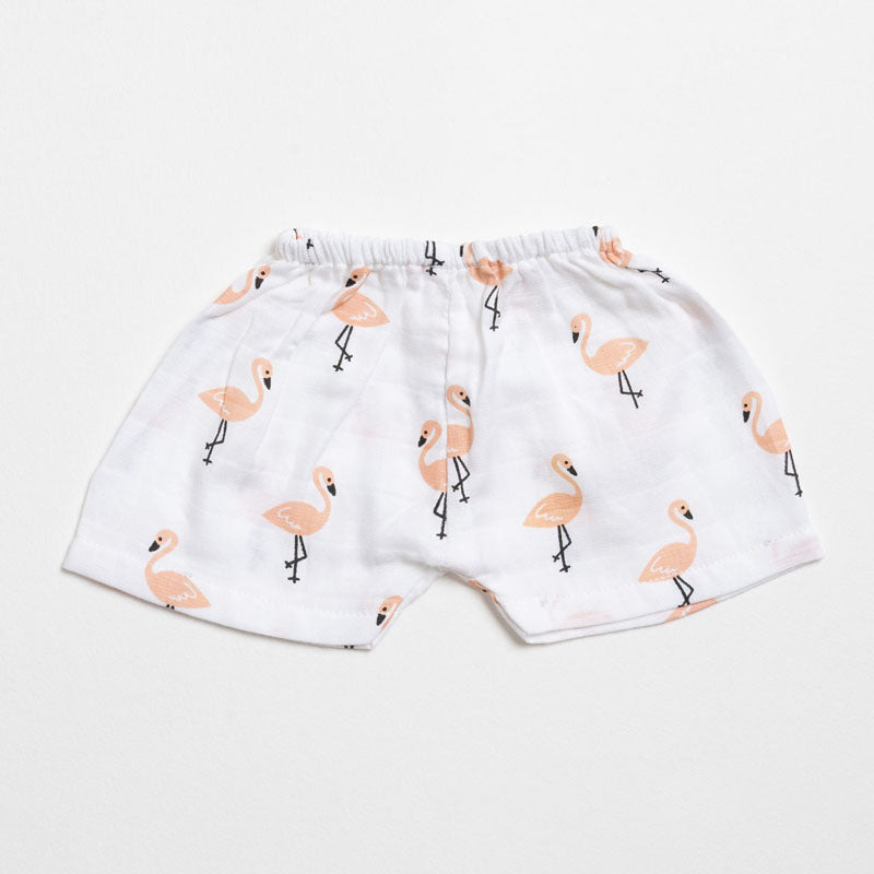 Aariro Muslin Shorts - Tropical flamingo