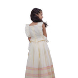 Di & De Girls Premium Handloom Ethnic Square Neck Top With Skirt
