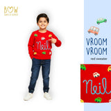 Boys Customised Cars Sweater - Red