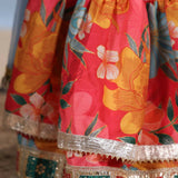 Casa Ninos Sleeveless Pin Tuck Multicolour Lengha Set