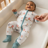 Bubz Bamboo Baby Zipsuit - Two-way zip sleepsuit - Barn