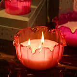 Berry Glow Glass Fluted Candle- Big