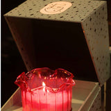 Berry Glow Glass Fluted Candle- Small