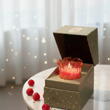 Berry Glow Glass Fluted Candle- Small