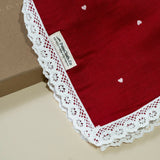 Pure Cloth Organic Muslin Baby Swaddle/Blanket With Lace | Red Heart
