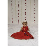 Little Awadh Red Kasab Ambi Skirt Set