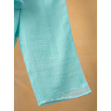 Casa Ninos Sea Blue Embroided Kota Doriya Co-Ord Set