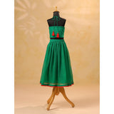 Casa Ninos Green Embroided Kota Doriya Lehenga Set