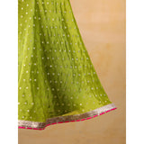 Casa Ninos Pink Embroided Top With Green Sharara