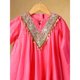 Casa Ninos Pink Mul Chanderi Sharara Set