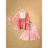 Casa Ninos Peach Floral Sharara Set