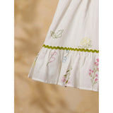 Casa Ninos Tie Shoulder Smocked Floral Dress