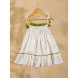 Casa Ninos Tie Shoulder Smocked Floral Dress