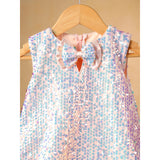 Casa Ninos Pink Sequins Multicolour Layer Dress