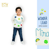 Boys Customised Wonderland Sweater - White