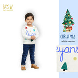 Boys Customised Christmas Sweater - White