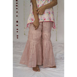 Little Awadh Lotus Jaal Embroidered Chikankari Sharara Set