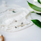 Baby Boy Gift Hamper with Cotton Romper and Swaddle | Little Meadows | White