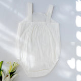 Baby Boy Gift Hamper with Cotton Romper and Swaddle | Little Meadows | White
