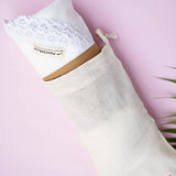 Lace-Trimmed Organic Cotton Swaddle Blanket | White